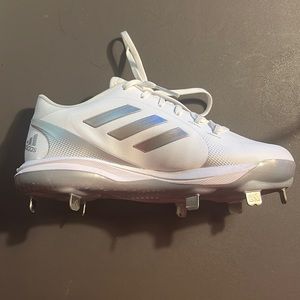 Adidas Pure Hustle 2 white softball metal cleats
